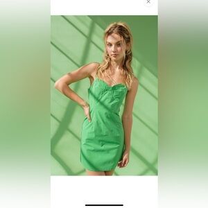 166. 100% cotton Green mini Dress